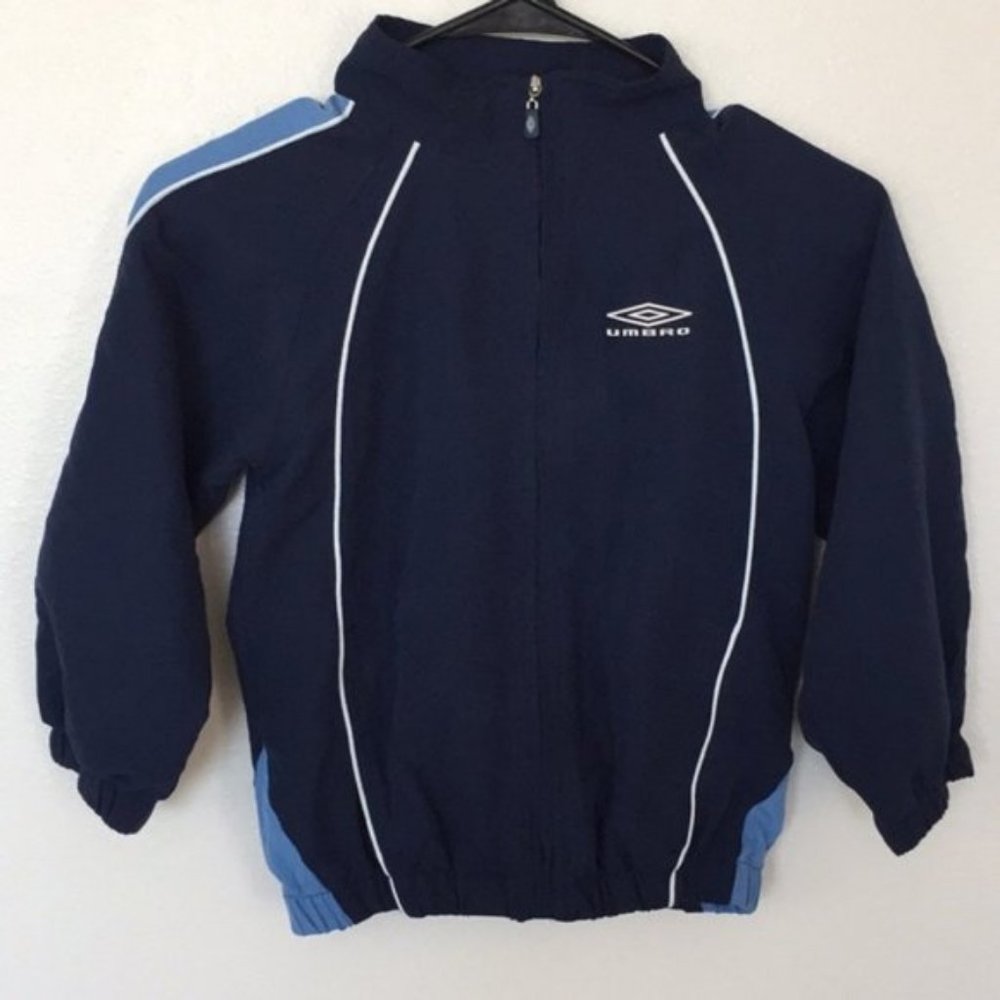 Umbro Youth Navy Blue Zip Front Windbreaker Jacket